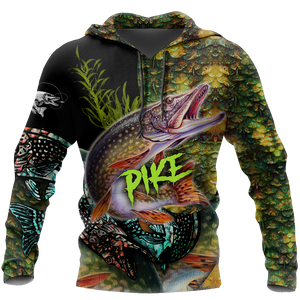 Northern Pike Fishing on skin 3D all over printing shirts for men and women TR070102 - Amaze Style™-Apparel