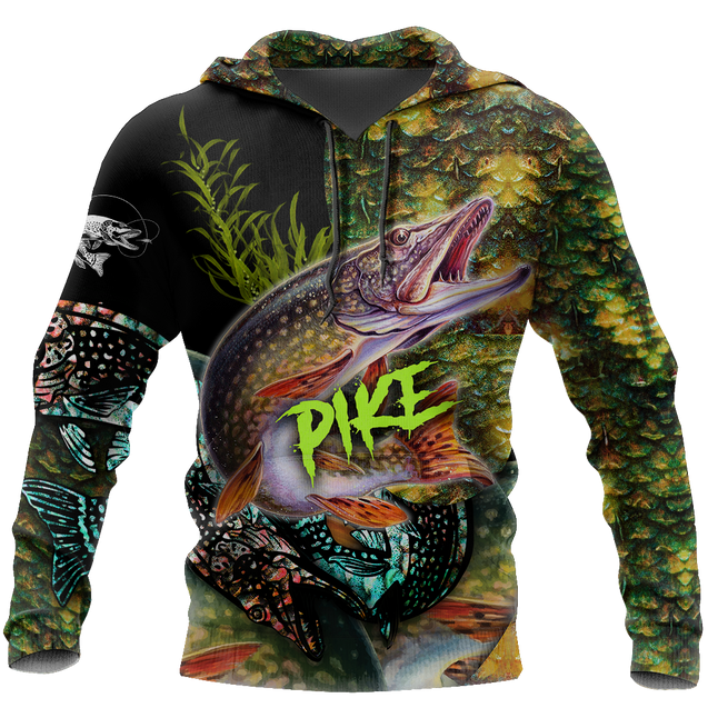 Northern Pike Fishing on skin 3D all over printing shirts for men and women TR070102 - Amaze Style™-Apparel