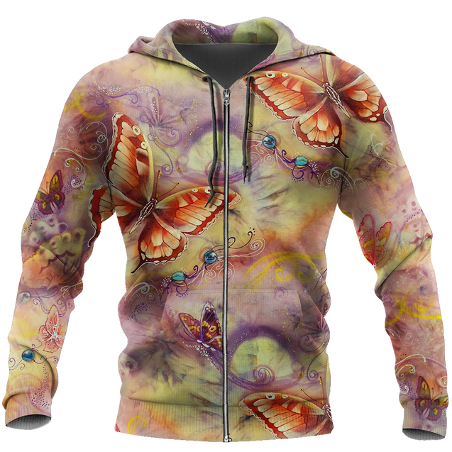 Butterfly Sweet Garden 3D Winter Clothes TR091101-Apparel-NNK-Zipped Hoodie-S-Vibe Cosy™