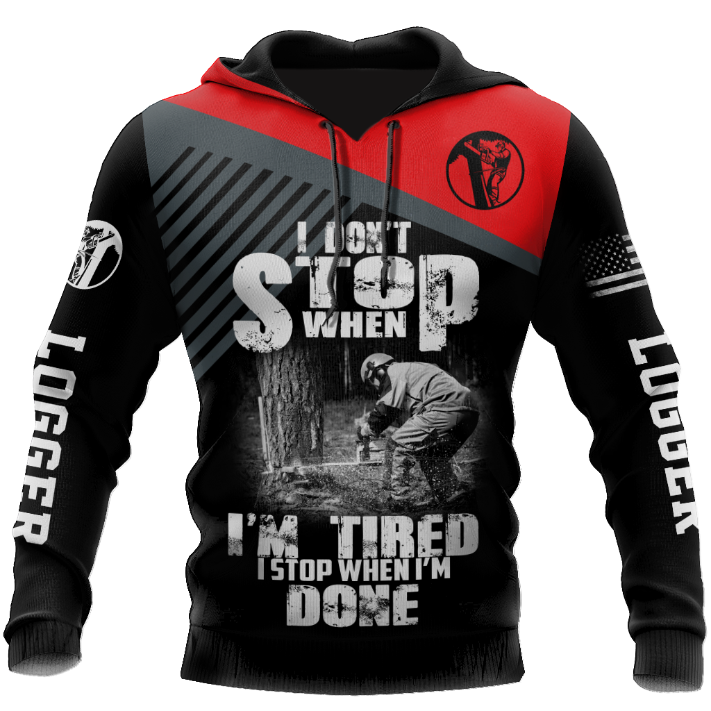 Logger Chainsaw I'm Stop When I Am Done Red Unisex Shirts