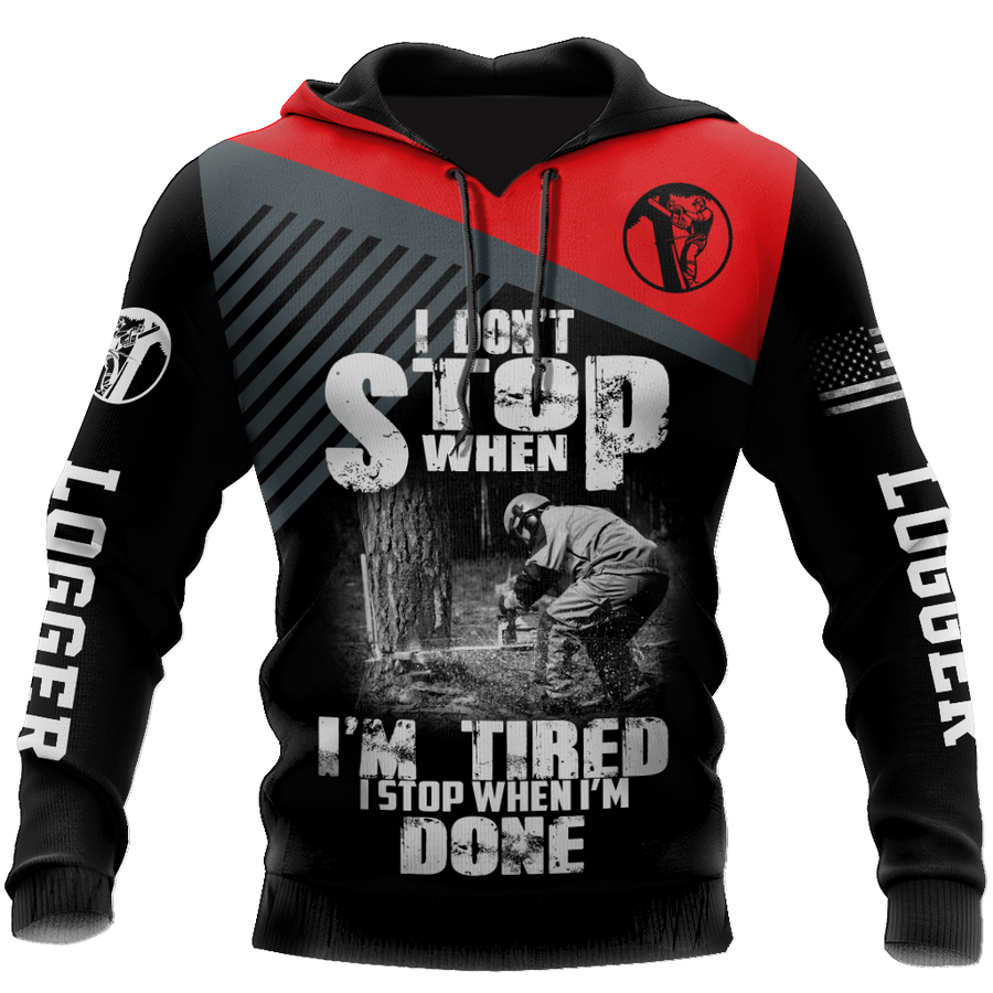 Logger Chainsaw I'm Stop When I Am Done Red Unisex Shirts