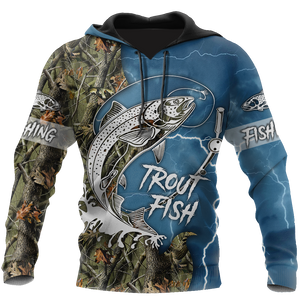 Trout Fishing blue Tattoo camo shirts for men and women TR2108202