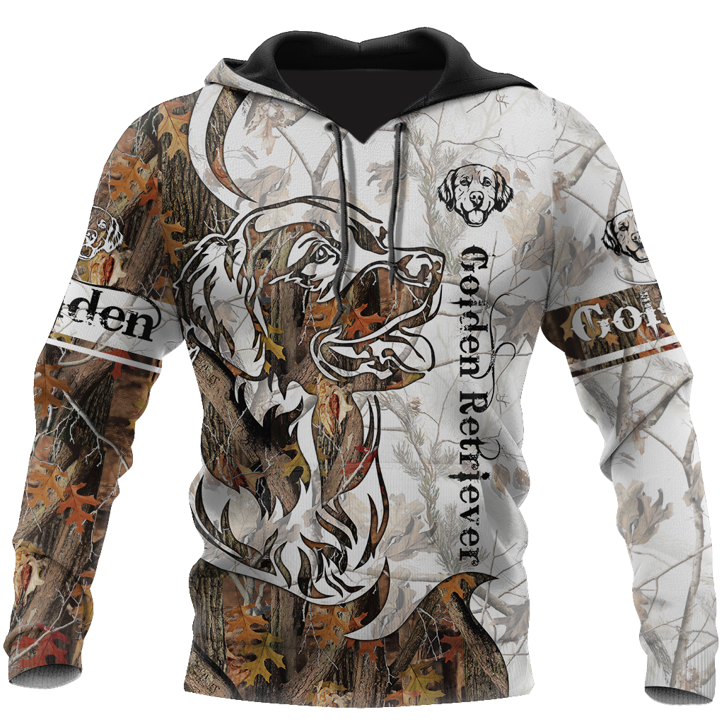 Deer Hunting Golden Retriever Tatoo Camo 3D All Over Print  Hoodie TR1708202