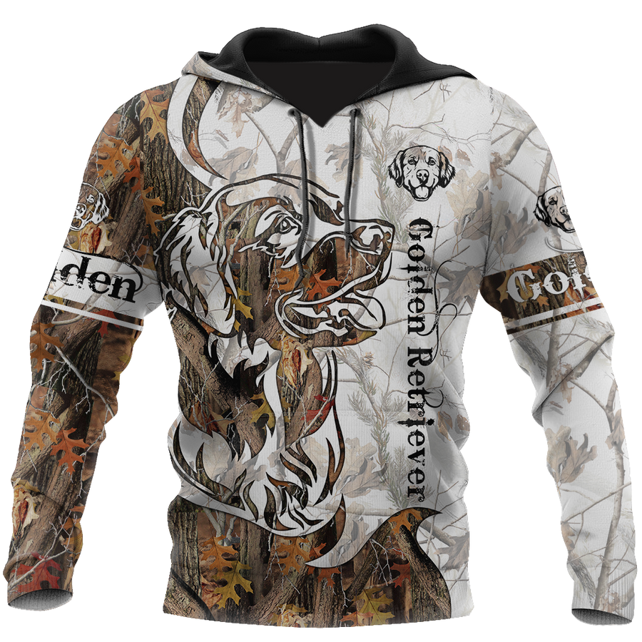 Deer Hunting Golden Retriever Tatoo Camo 3D All Over Print  Hoodie TR1708202