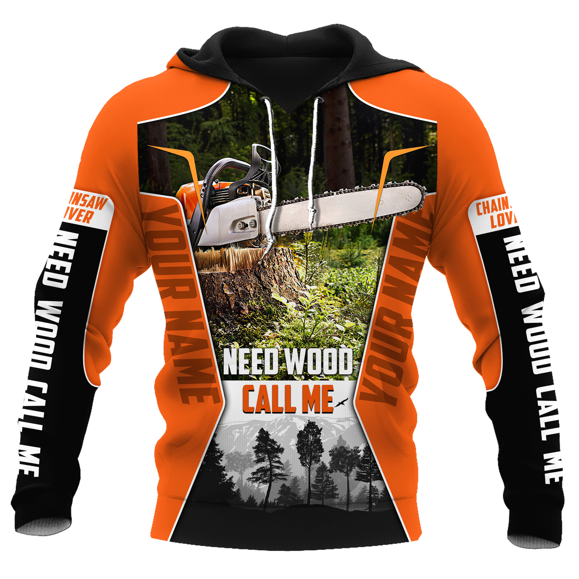 3D Chainsaw Logger Custom Name Unisex Shirts Pi16102004