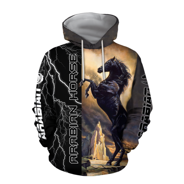 Black Stallion Arabian Horse 3D All Over Printed Shirt Hoodie Pi301202-Apparel-TA-Hoodie-S-Vibe Cosy™