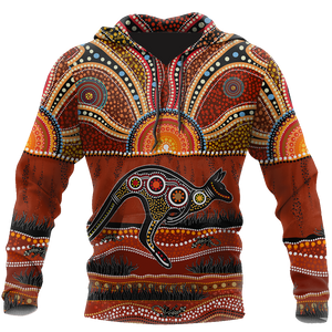 Aboriginal Australia Kangaroo running Lizard Art shirts for men and women TR2606205S