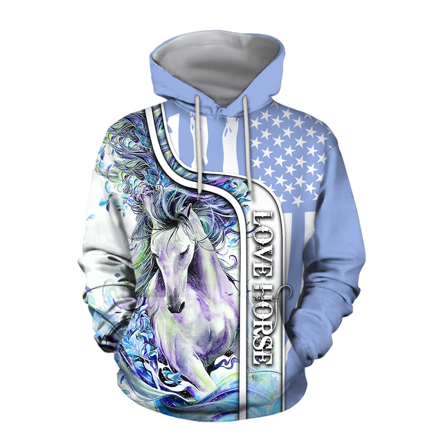 Beautiful Love Horse winter set for Women - Blue Version Pi201203-Apparel-NNK-Hoodie-S-Vibe Cosy™