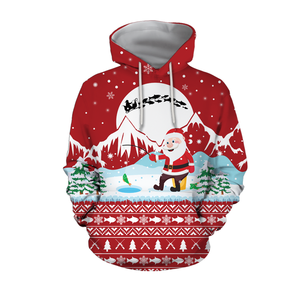 Santa Claus Goes Fishing For Xmas - Red version TR8603 - Vibe Cosy™