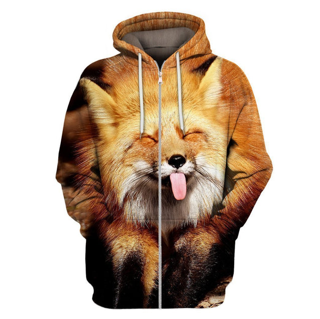 3D All Over Printed Fox Art Shirts and Shorts-Apparel-Phaethon-Zip-S-Vibe Cosy™