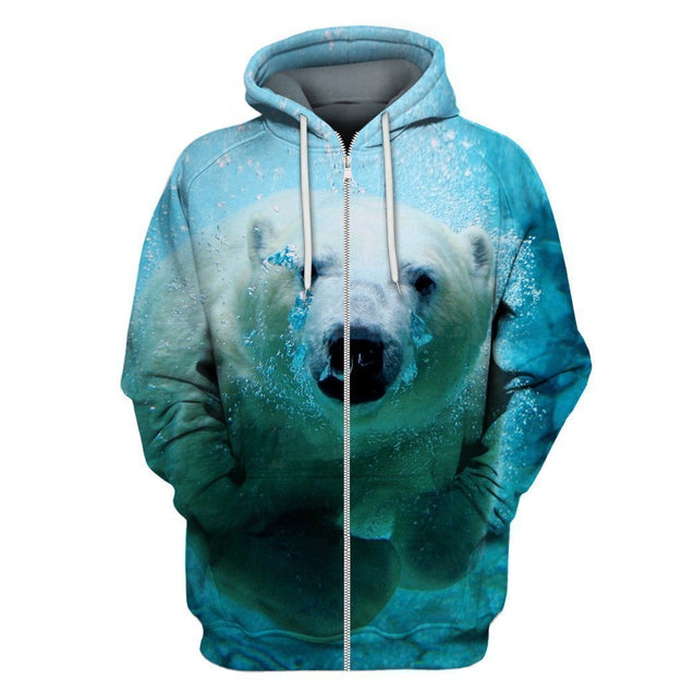 3D AOP Polar Bears Shirt-Apparel-Phaethon-Zip-S-Vibe Cosy™