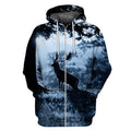 3D All Over Print Night And The Deer Hoodie-Apparel-Phaethon-Zip-S-Vibe Cosy™