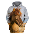3D All Over Print Animals Horse Hoodie-Apparel-Phaethon-Zip-S-Vibe Cosy™