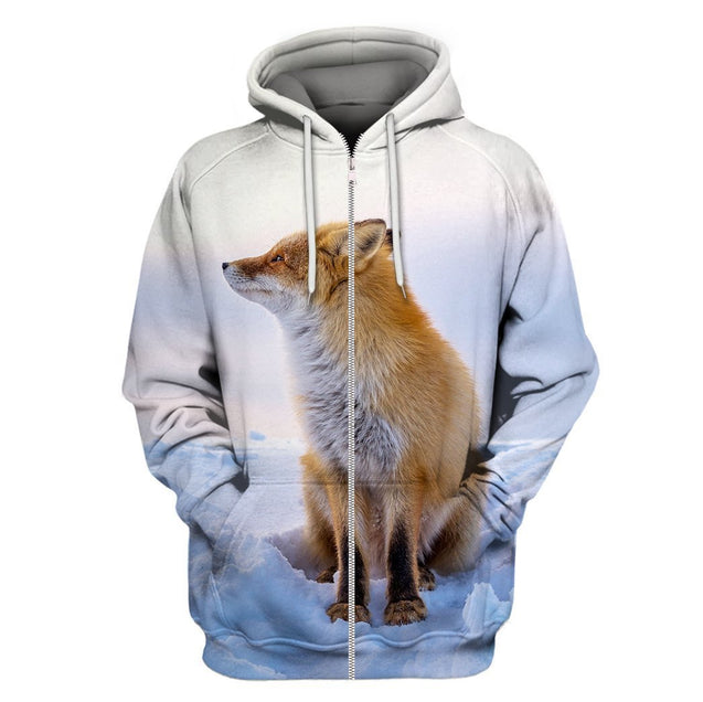 3D All Over Printed Fox Art Shirts and Shorts-Apparel-Phaethon-Zip-S-Vibe Cosy™