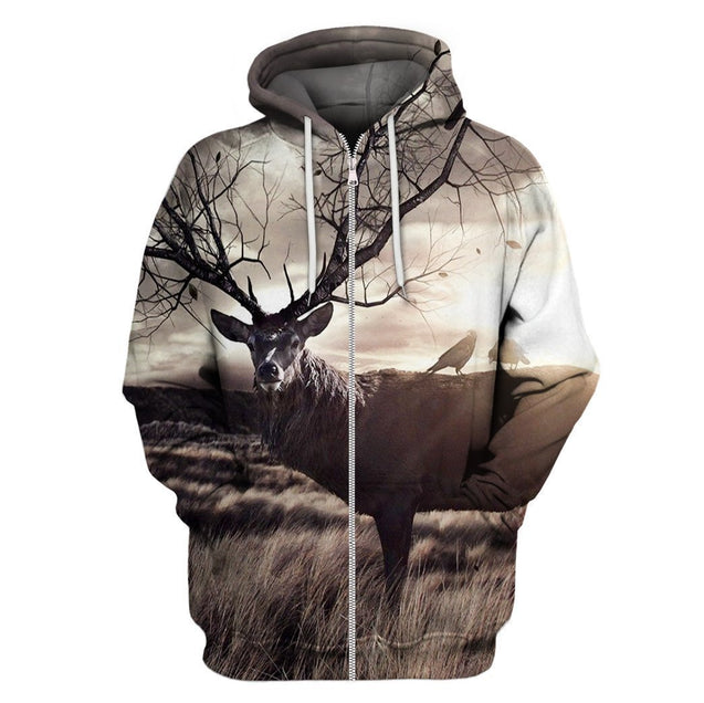 3D All Over Print Wild Of The Deer Hoodie-Apparel-Phaethon-Zip-S-Vibe Cosy™