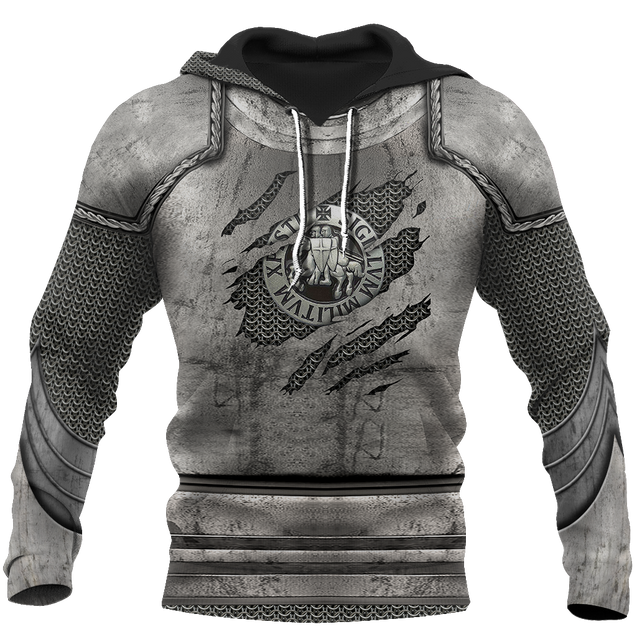 Knight Templar 3D All Over Printed Hoodie Chainmail JJ050301-Apparel-MP-Hoodie-S-Vibe Cosy™