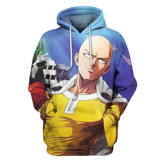 One Punch Man Amazing One Punch Hero Saitama HD Fan Art Action Hoodie-Apparel-Phaethon-T-Shirt-S-Vibe Cosy™