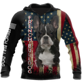 French Bulldog American Flag 3D All Over Print Hoodie