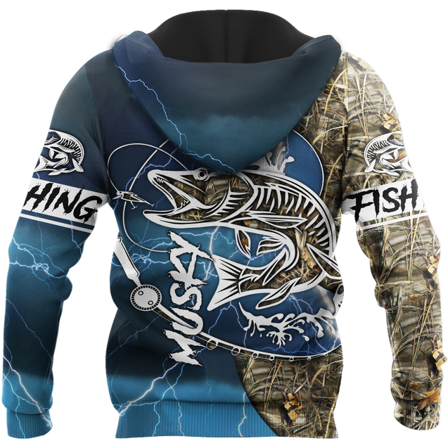 Musky Fishing huk up all Printing Shirts for men and women Blue TR021204 - Amaze Style™-Apparel