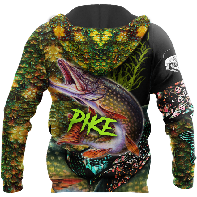 Northern Pike Fishing on skin 3D all over printing shirts for men and women TR070102 - Amaze Style™-Apparel