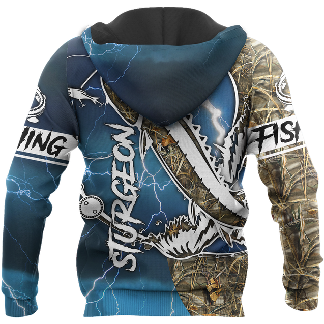 Sturgeon fishing Sport Camo Tattoos - Blue version TR070301 - Amaze Style™-Apparel