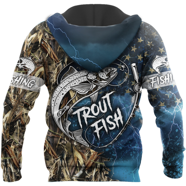 Trout Fishing 3D all over shirts for men and women blue color TR211201 - Amaze Style™-Apparel