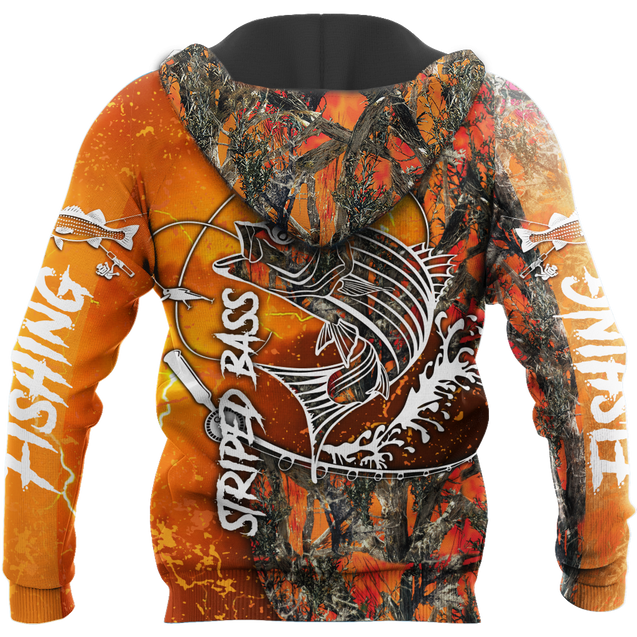 Striped Bass Fishing orange camo all over printed shirts for men and women TR271201 - Amaze Style™-Apparel