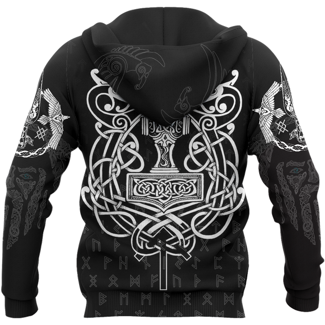 3D All Over Printed Raven And Odin version 1.0-Apparel-HP Arts-Hoodie-S-Vibe Cosy™