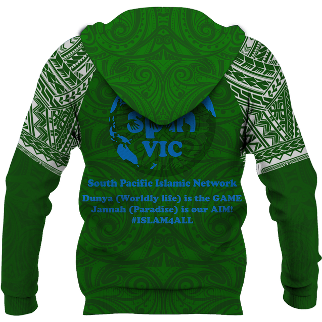 Special Green All Over Hoodie White K4-Apparel-Khanh Arts-Hoodie-S-Vibe Cosy™