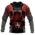 3D Tiger Samurai Warrior Custom Name Hoodie Shirt for Men and Women
