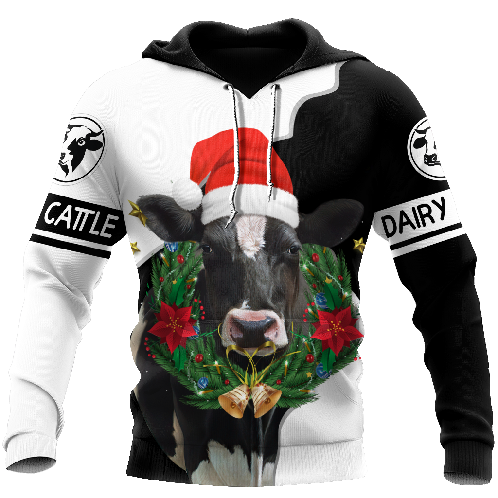 Dairy Cattle Mery Christmas 3D All Over Printed Shirts For Men And Woman