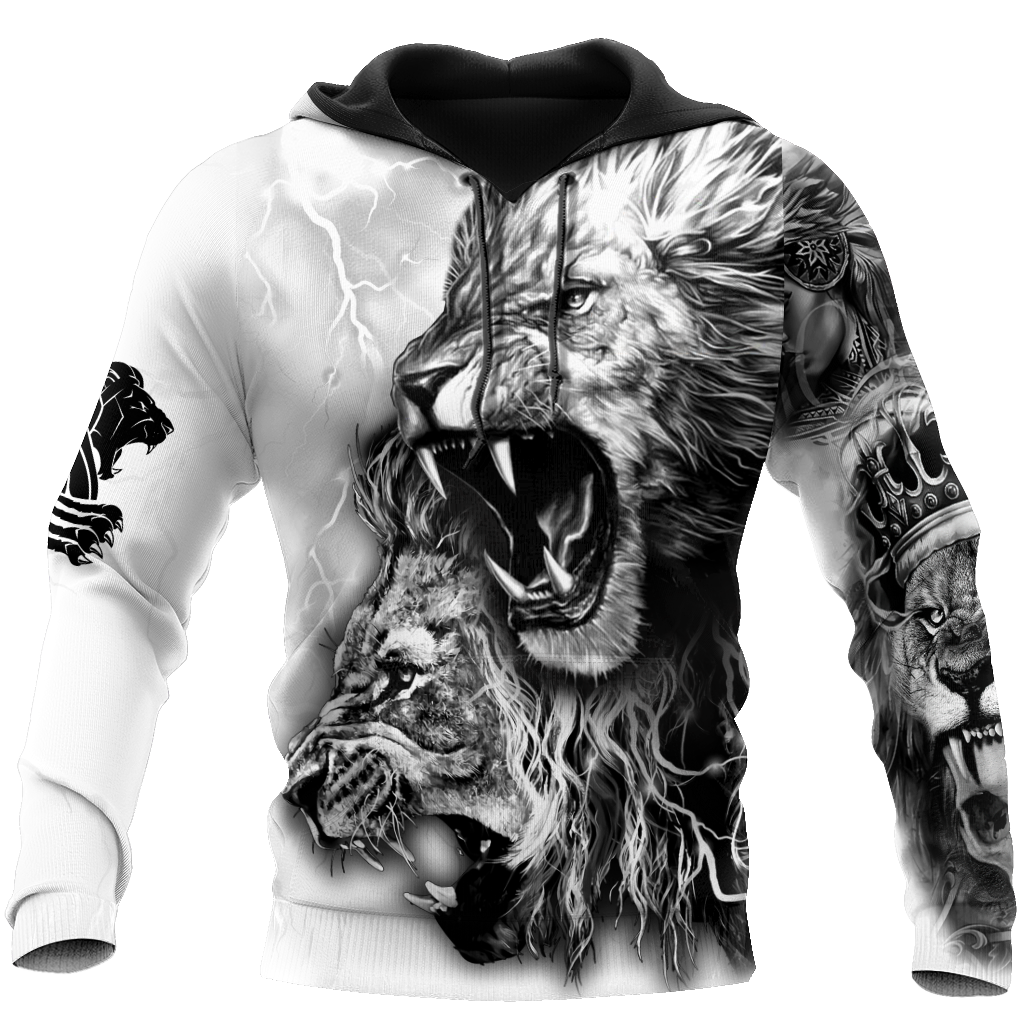 White Lion Tattoo 3D All Over Printed Shirt for Men and Women