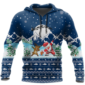 HC Christmas Santa Fishing YOLO - Blue TR131102 - Amaze Style™-Apparel