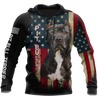 Pit Bull Terrier American Flag 3D All Over Print Hoodie