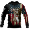 Pit Bull Terrier American Flag 3D All Over Print Hoodie TR0510202