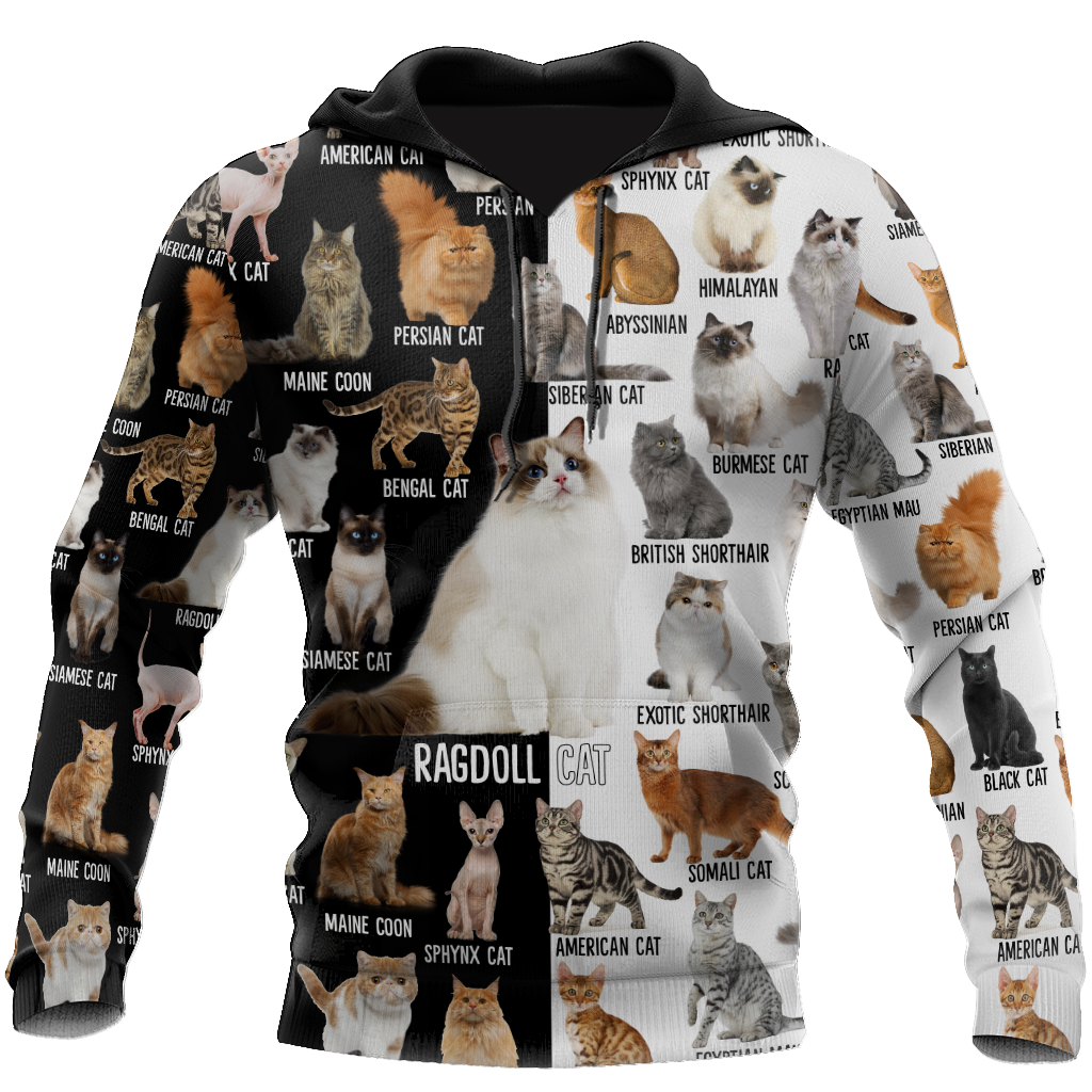 Love Cat Breeds World premium hoodie sweatshirt