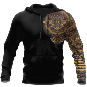 Mexico Aztec Sun Stone Tattoo-Apparel-HP Arts-Hoodie-S-Vibe Cosy™