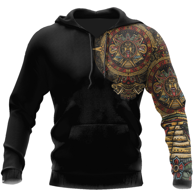 Mexico Aztec Sun Stone Tattoo-Apparel-HP Arts-Hoodie-S-Vibe Cosy™