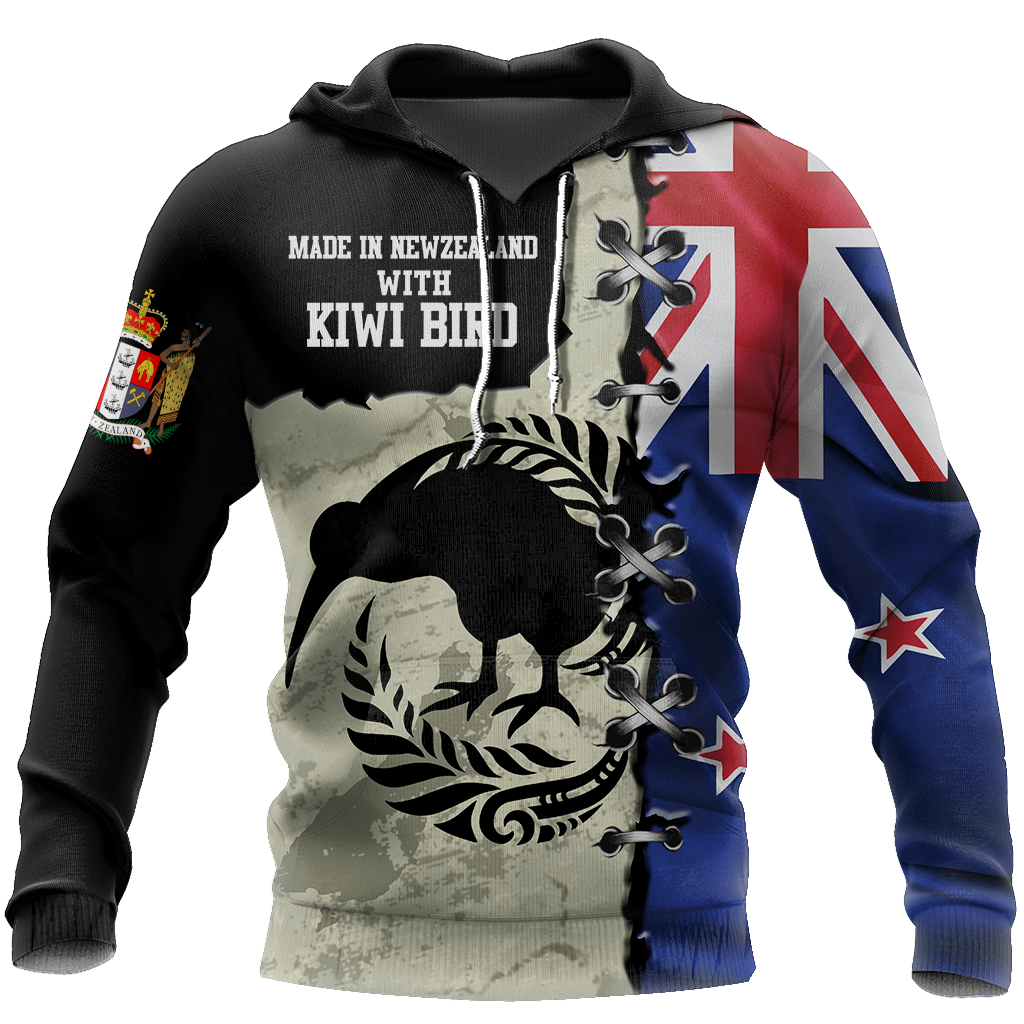 New Zealand Kiwi Bird Silver Fern T-Shirt Hoodie Zip all over shirts For Men and Women TR281203-Apparel-PL8386-Hoodie-S-Vibe Cosy™