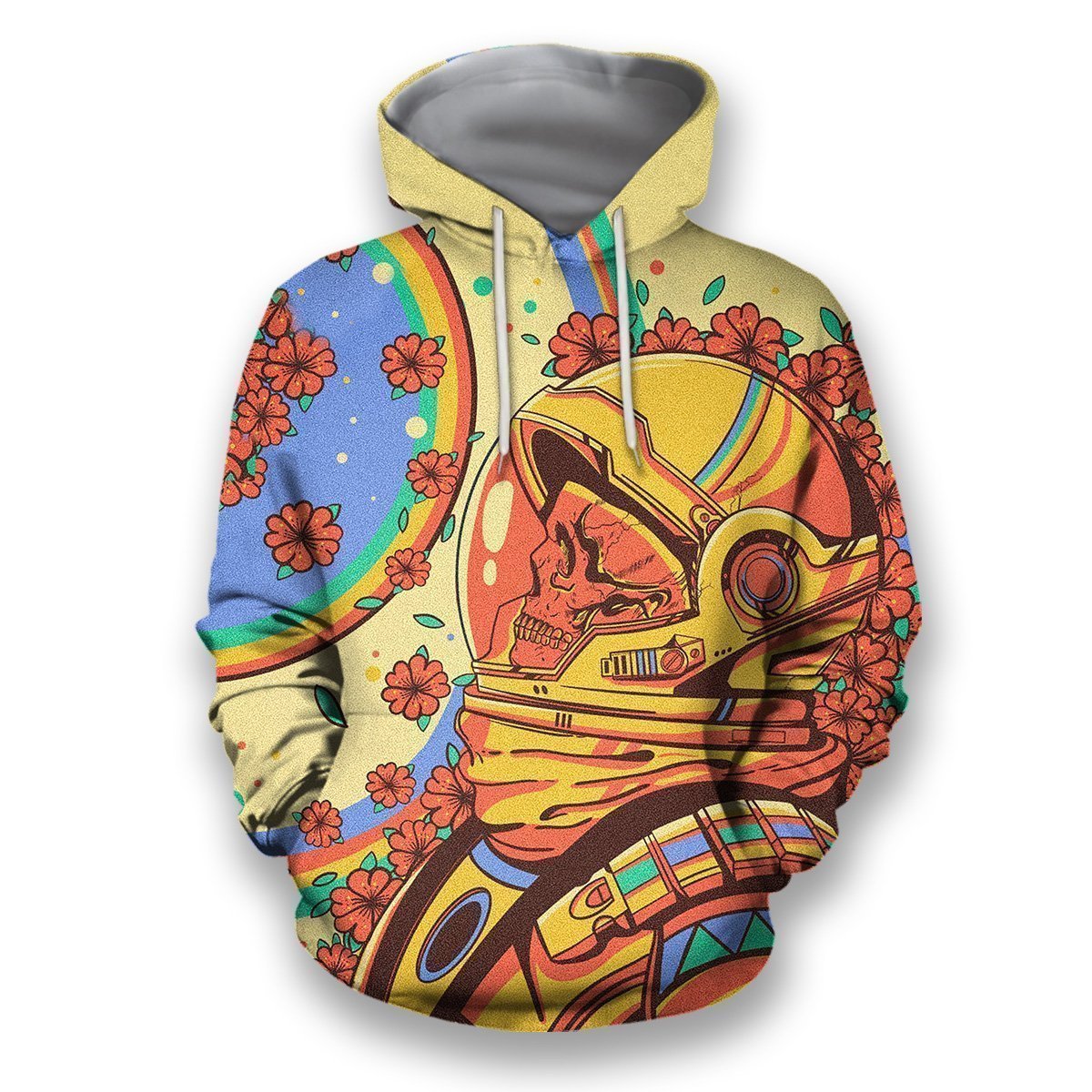 3D all over print astronaut in flower background-Apparel-HbArts-Hoodies-S-Vibe Cosy™