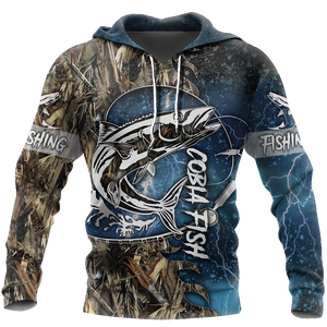 Cobia Fishing camo all over printed shirts for men and women blue color TR251201 - Amaze Style™-Apparel