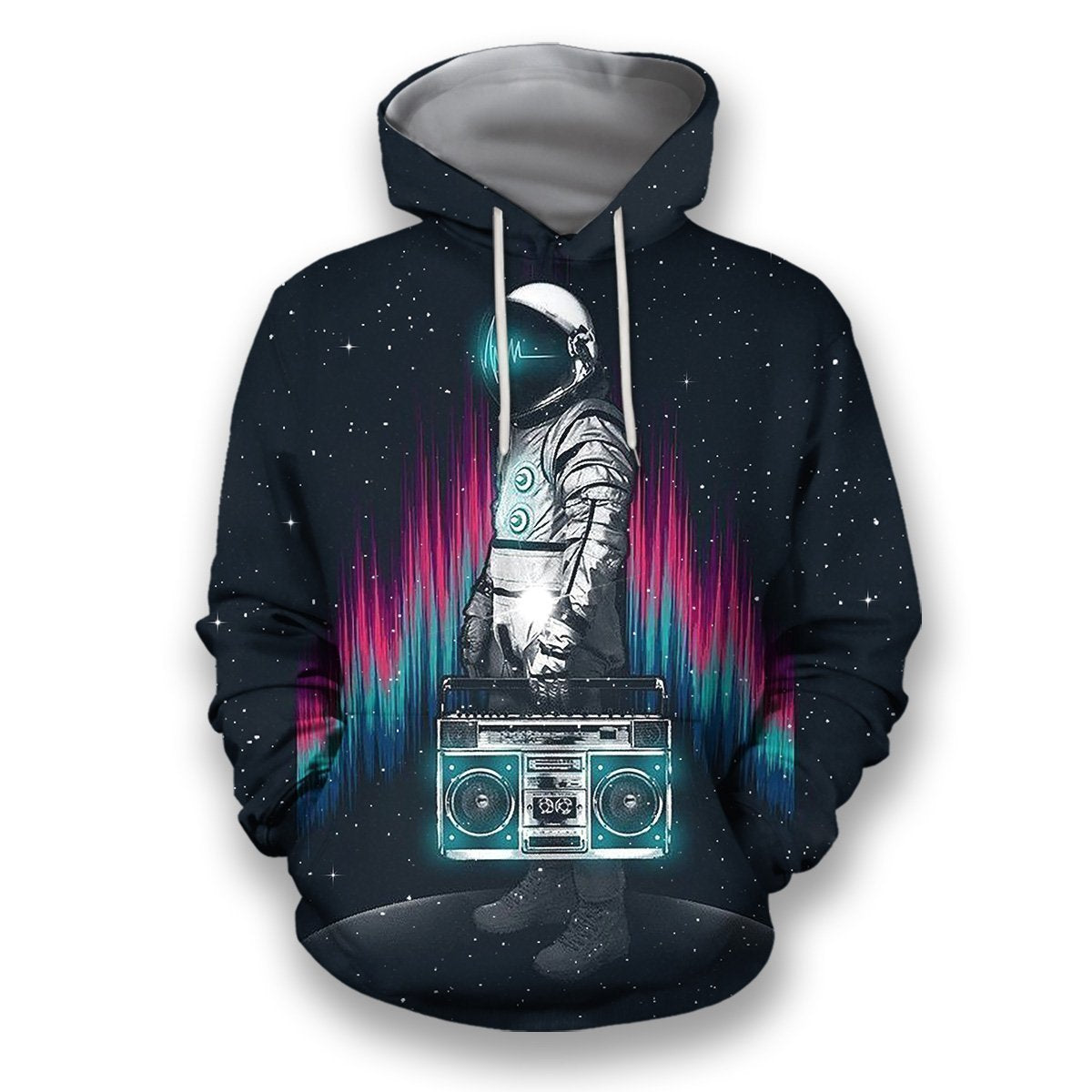 3D All Over Print Astronaut with boombox-Apparel-HbArts-Hoodies-S-Vibe Cosy™