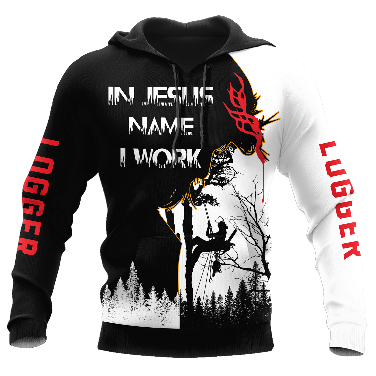 In Jesus Name I Work Logger Unisex Shirts Pi17102003