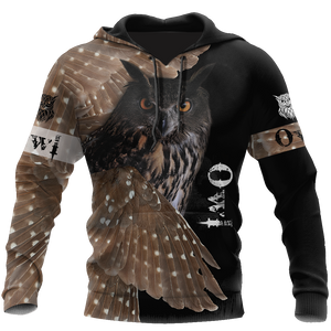 Beautiful All Over Printed Owl Hoodie TR19082003-MEI