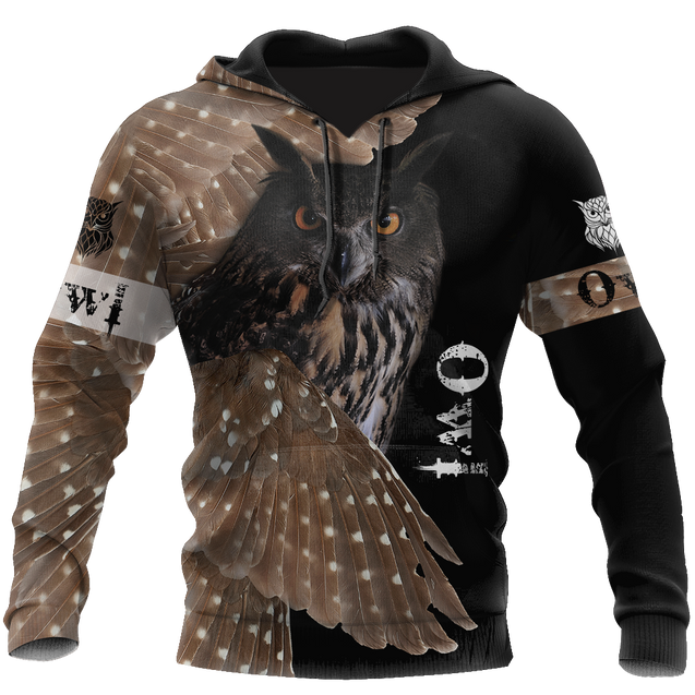 Beautiful All Over Printed Owl Hoodie TR19082003-MEI