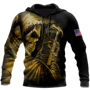 Skull Roofer All Over Printed Hoodie For Men MEI