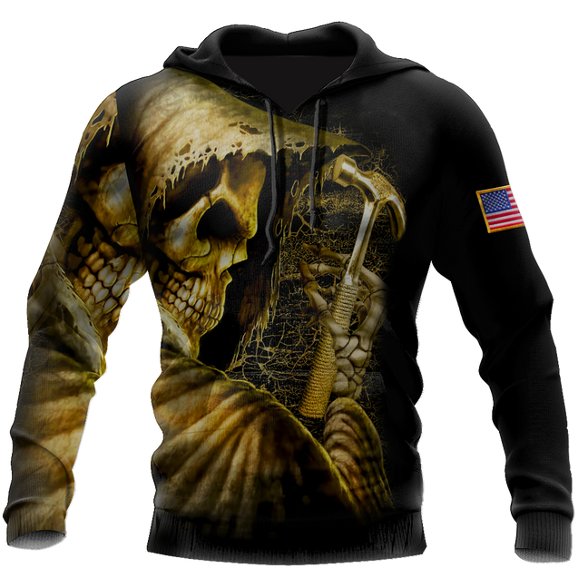 Skull Roofer All Over Printed Hoodie For Men MEI