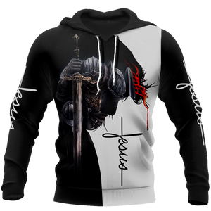 Knight God Jesus 3D All Over Printed Shirt Hoodie For Men And Women JJ060401-Apparel-MP-Hoodie-S-Vibe Cosy™