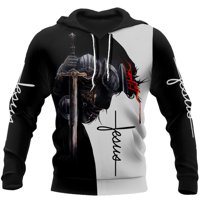 Knight God Jesus 3D All Over Printed Shirt Hoodie For Men And Women JJ060401-Apparel-MP-Hoodie-S-Vibe Cosy™