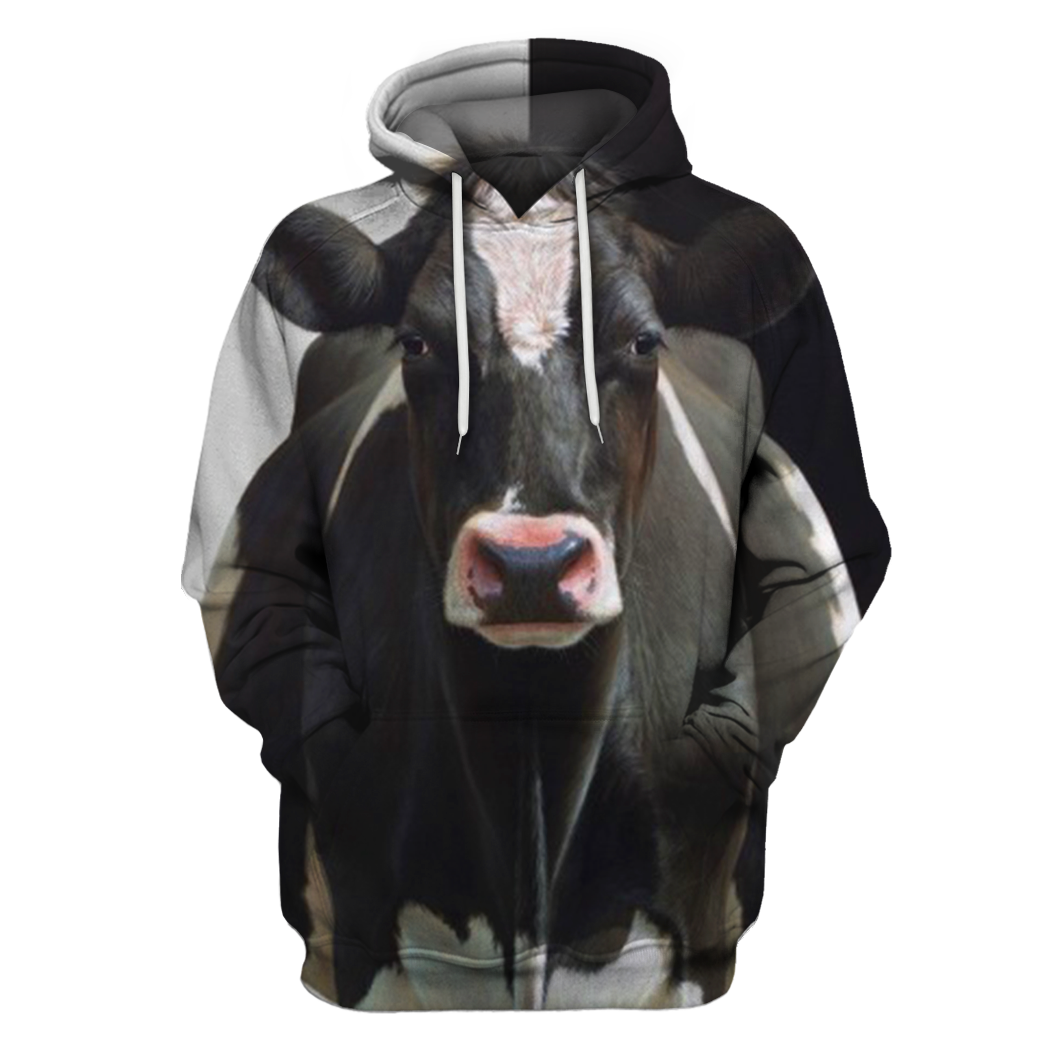3D All Over Print Cow Clothes <Black>-Apparel-RoosterArt-Hoodie-S-Vibe Cosy™